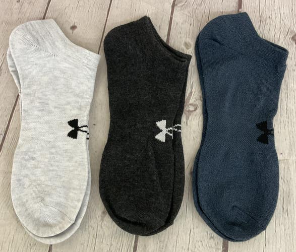 Under Armour Men's Essential Lite No-Show Athletic Socks Multicolor 3-Pack