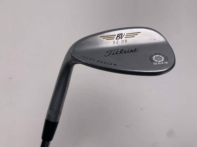 Titleist Vokey Spin Milled SM4 Chrome Gap Wedge GW 52* 8 Wedge Steel Mens LH