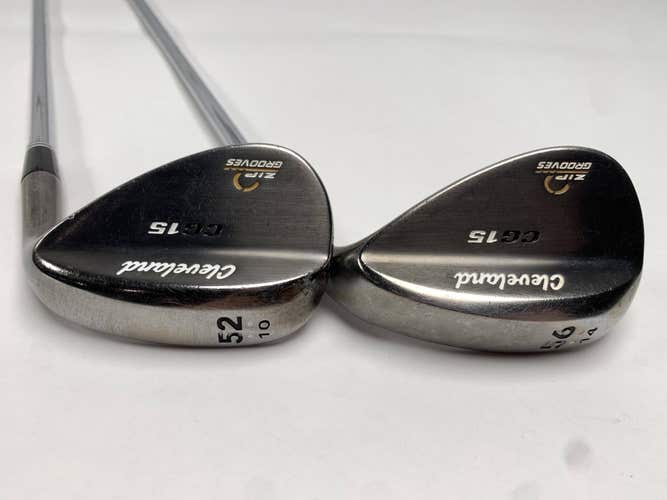 Cleveland CG15 Black Pearl Wedge Set 52* 10 | 56* 14 Traction Wedge Mens RH