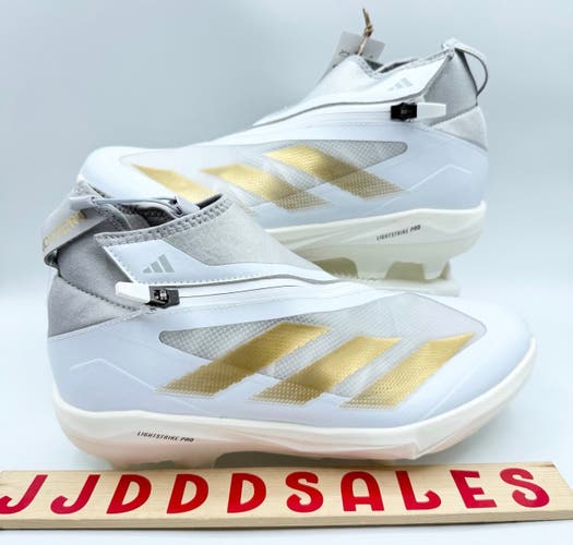 Adidas Adizero Impact + TPU Baseball Cleats IF8493 White Grey Gold Men's Sz 11.5

New Without Box