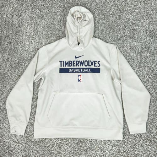 Minnesota Timberwolves Hoodie Mens Large White NBA Basketball Nike Dri Fit Sport
