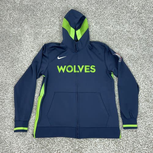 Minnesota Timberwolves Jacket Mens Large Blue NBA Basketball Nike Dri Fit Warmup