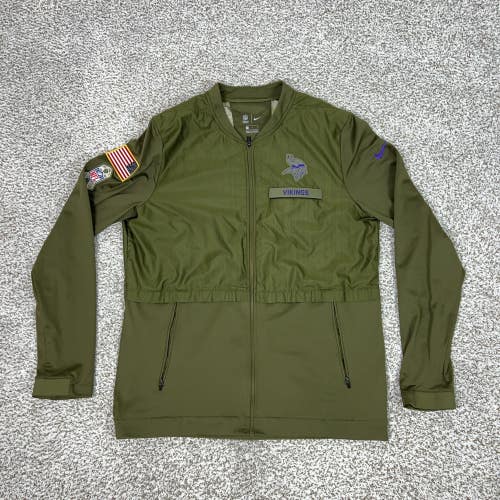 Minnesota Vikings Jacket Mens Large Green NFL Football Nike Salute To Service