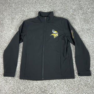 Minnesota Vikings Jacket Mens Medium Black NFL Football NFL Softshell Full Zip