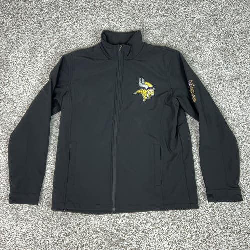 Minnesota Vikings Jacket Mens Medium Black NFL Football NFL Softshell Full Zip