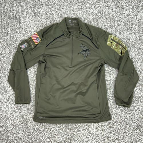 Minnesota Vikings Jacket Mens Medium NFL Football Nike Salute Service 1/4 Zip