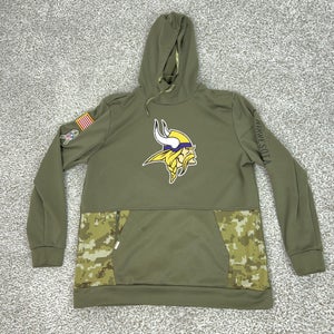 Minnesota Vikings Hoodie Mens XL Green NFL Football Nike Therma Fit Camo Salute