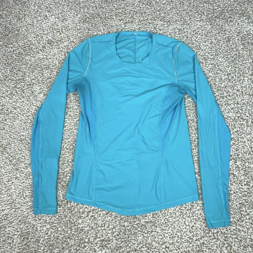 Lululemon Shirt Womens Small Blue Long Sleeve Lightweight Athletic Top Running