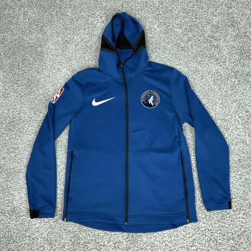 Minnesota Timberwolves Jacket Mens Large Blue NBA Basketball Nike Dri Fit Hoodie