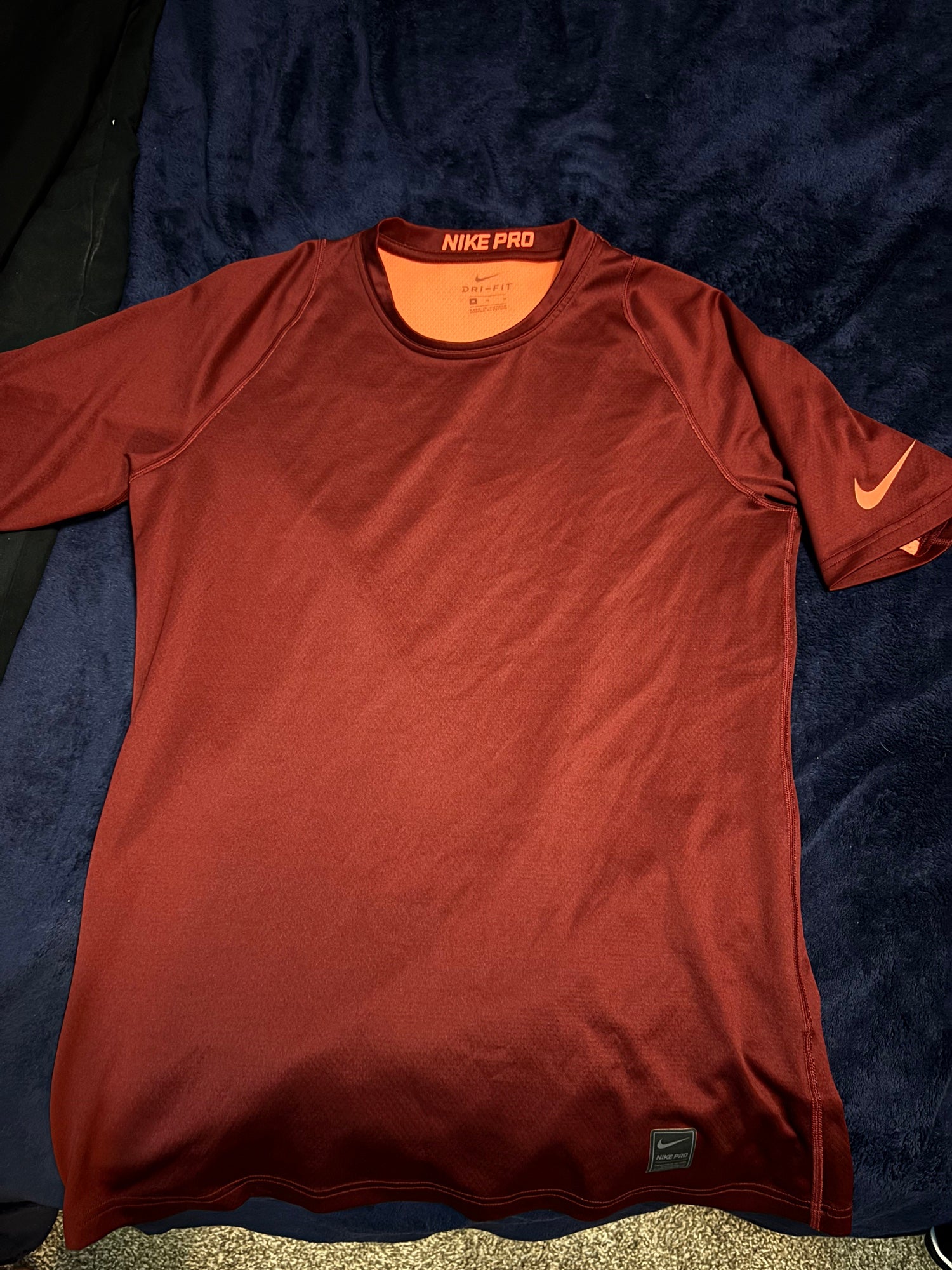 orange nike compression shirt