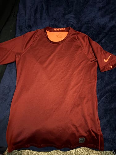 Nike Pro Combat Compression Burgundy Performance Shirt | Men’s Medium