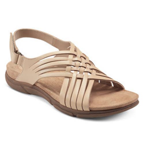 Easy Spirit Mar Sandals Women's US 7 Light Natural Leather Slingback HAWK1568