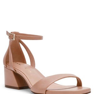 Anne Klein Mia Dress Sandals Women's US 8.5 Nude Ankle Strap Block Heel HAWK1342