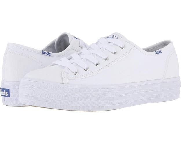 Keds Triple Kick WF57306 Sneakers Women's 6 White Canvas Platform Shoes HAWK1310