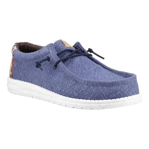 Hey Dude Wally Palm Jute Men's US 8 Blue 2-Eye Moc Toe Casual Shoes HAWK1628