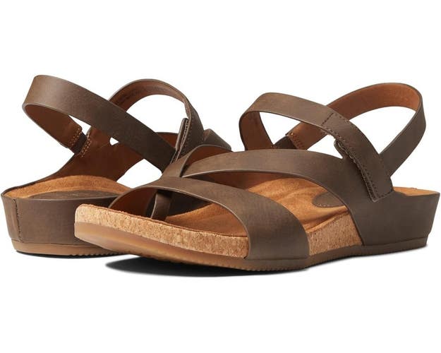 EuroSoft Gianetta Sandals Women's US 8 Mocha Nubuck Toe Loop Strappy HAWK1347