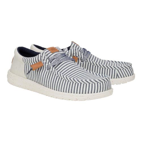 Hey Dude Wally Funk Seersucker 43126-4US Men's 13 Blue Ash Casual Shoes HAWK1337