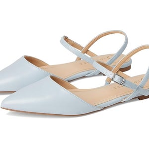 Journee Martine Womens 6.5 Blue Leather SuperNatural Shades Dress Flats HAWK1409