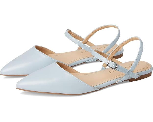 Journee Martine Womens 6.5 Blue Leather SuperNatural Shades Dress Flats HAWK1409