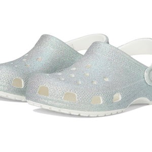 Crocs Classic 210986-100 Clogs Kids US 4 White Iridescent Glitter Shoes HAWK1301