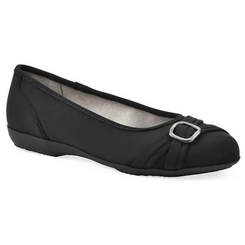 Cliffs by White Mountain Calming C36124 Ballet Flat Womens US 9.5 Black HAWK1675