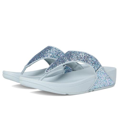FitFlop Lulu JE6-C34 Sandals Women's 7 Quiet Blue Glitter Slip-On Slide HAWK1575
