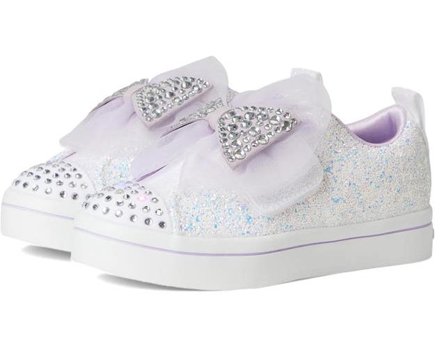Skechers Twi-Lites 2.0 - Sweetie Bow 314382L-WHT Kids 2.5 White Shoes HAWK1281
