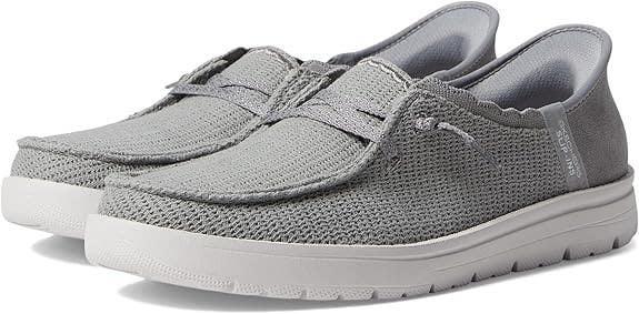 SKECHERS Venice Coastal Groove 158877-GRY Womens US 7.5 Gray Boat Shoes HAWK1618