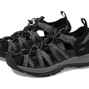 Keen Whisper Sandals Women's US 8.5 Black Steel Gray Slip On Fisherman HAWK1573