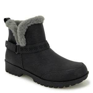 Jbu Finland B2FND01 Boots Women's US 8.5 Black Faux Fur Ankle Bootie HAWK1246