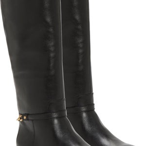 Vince Camuto Adria Boots Women US 9.5 Black Leather Wide Calf Knee High HAWK1592
