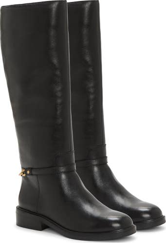 Vince Camuto Adria Boots Women US 9.5 Black Leather Wide Calf Knee High HAWK1592