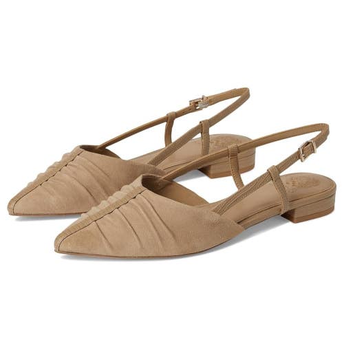 Vince Camuto Agnes Flats Womens US 9.5 Sand Suede Pointed Toe Slingback HAWK1312
