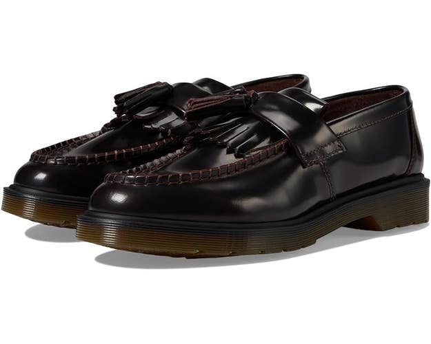Dr. Martens Adrian Tassel Loafer Unisex US 7 Cherry Red Arcadia Leather HAWK1430