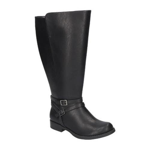 Easy Street Bay Boots Women's US 8.5 Black Leather Round Toe Block Heel HAWK1232