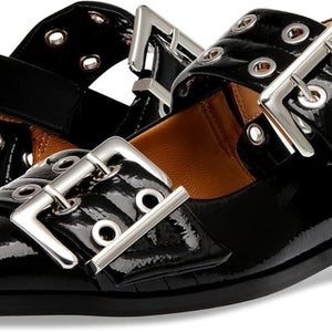 Steve Madden Graya Womens US 6 Black Patent Leather Slingback Sandals HAWK1638