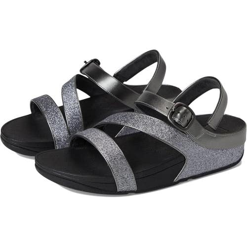 FitFlop Skinny II Glitterdust Z-Strap Sandals Women's 8 Pewter Open Toe HAWK1349