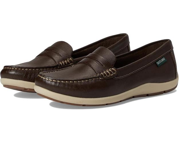 Eastland Julie Penny Loafers Women's US 9 Coffee Leather Moc Toe Shoes HAWK1415