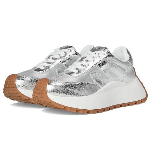 Steve Madden Supercampo Sneakers Women's US 6.5 Silver Platform Shoes HAWK1503