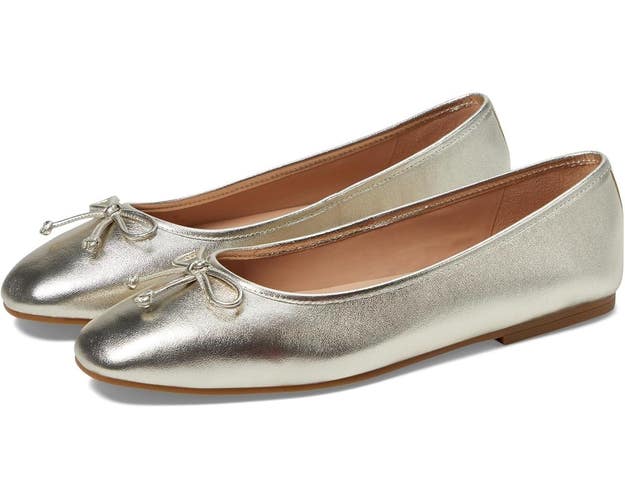 Cole Haan Yara Ballet Flat Womens 8 Soft Gold Leather Round Toe Slip On HAWK1497