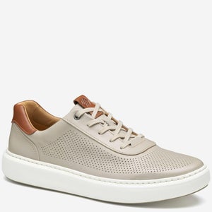 Johnston & Murphy Anders Perfed U-Throat 25-2842 Sneaker Men 10.5 Beige HAWK1476