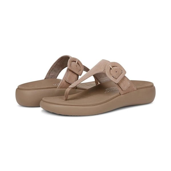 Vionic Activate I8702L1-020 Flip Flop Womens US 10 Taupe Suede Sandals HAWK1627