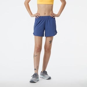 New Balance Impact Run 5" Athletic Shorts Womens Small Blue Elastic Waist JZZ220