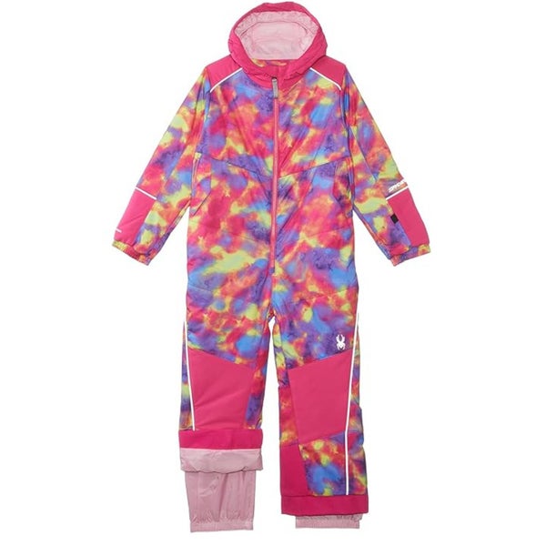 Spyder Stevie Snowsuit Kids 6 Pink Combo Tie-Dye Long Sleeve One Piece JZZ125