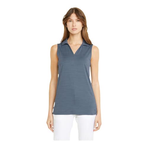 Puma Cloudspun Coast Golf Polo Women's XS Evening Sky Heather Sleeveless JZZ171