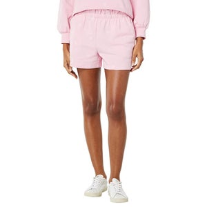 Bobbie Sweat Shorts Women's Medium Pink Viola Embroidered Elastic Waist JZZ104