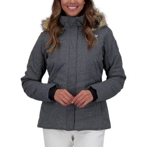 Obermeyer Tuscany II Jacket Women's 2 Charcoal Faux Fur Hooded Insulated JZZ503