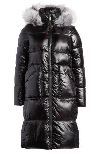 Sam Edelman Lofty Duvet Puffer Jacket Women's XS Black Faux Fur Hooded JZZ111