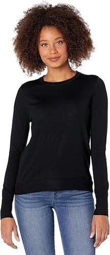 J.Crew Margot Sweater Womens 2XS Black Knit Wool Long Sleeve Crew Neck JZZ218