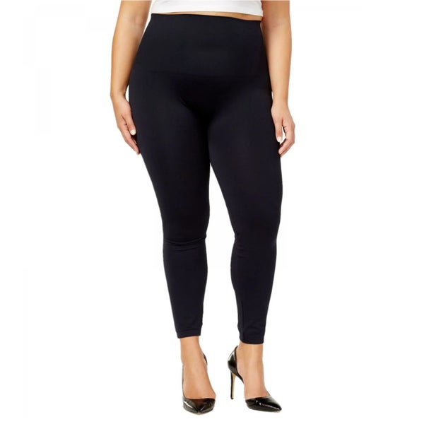 Spanx Seamless Leggings Women's 1X Plus Navy Blue Stretch Tummy Control JZZ150